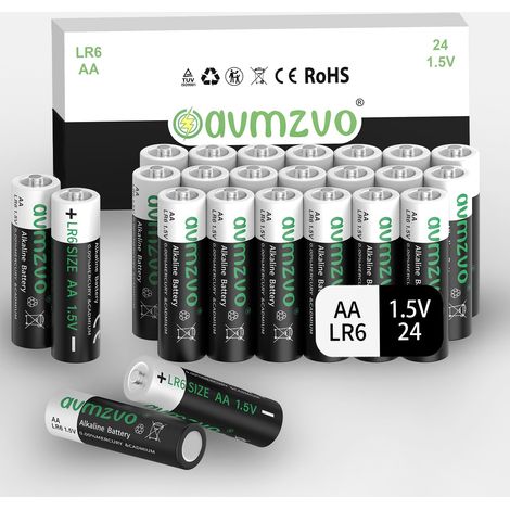 Piles AA Lot de 24, Pile LR6 1,5 V, Puissance Durable, alcalines, puissantes, Peuvent être utilisées pour Les Jouets, Les réveils et Autres appareils électroniques (1/5)