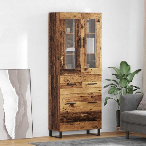 Highboard mit Schubladen 2 pcs Altholz Holzwerkstoff