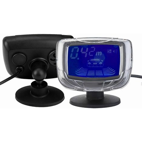 Écran LCD 2 pouces, assistance au stationnement avec avertisseur sonore et alarme de recul, incluant 4 capteurs radar, noir