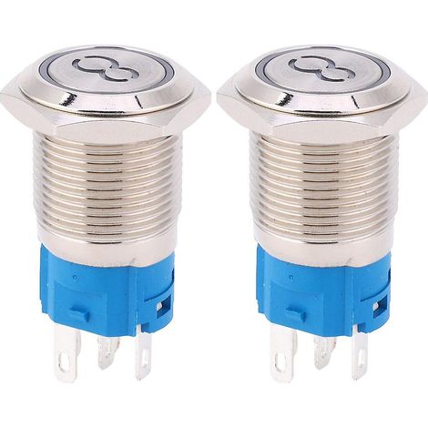 Interrupteur à bouton-poussoir en acier inoxydable à tête plate, à réarmement automatique (1/5)