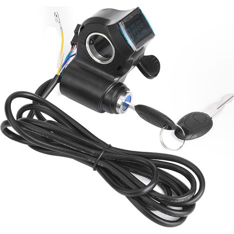 Acceleratore a pollice per bici elettrica, display LCD, interruttore di alimentazione digitale, tensione della batteria del veicolo elettrico (1/5)