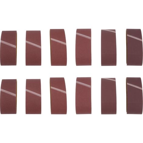 Lot de 12 bandes abrasives de rechange pour ponceuse à bande 75 x 457 mm Grain 40 60 80 100 120 150 Compatible avec PBSD600 A1 (1/5)