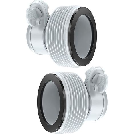 Lot de 2 adaptateurs pour filtre de pompe piscine 32-38mm – Plastique gris clair – Circulation efficace de l'eau – Usage extérieur uniquement (1/5)