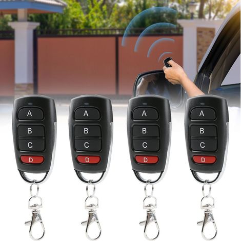 433MHZ Telecommande Portail 4 Pièces, Telecommande Universelle Duplicateur, Bip Portail Universelle, Telecommande Copieuse Convient aux Voitures, Portes de Garage, Portails (1/5)