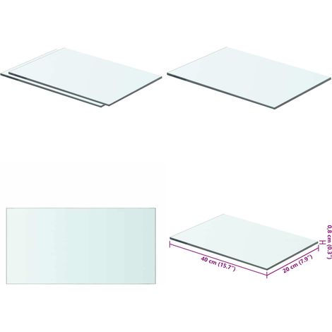 Regalböden 2 Stk. Glas Transparent 40x20 cm - Wandregal - Glasregal - Regalboden - Regalaufsatz - Dekorationselement - Home & Living (1/5)
