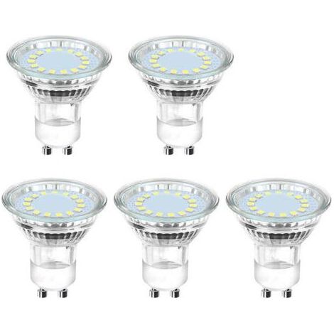 Ampoule LED GU10, 6500K, 4W, équivalent 50W lampe halogène, 450LM, Ampoule LED Spot Culot GU10, Non-dimmable, 230V, 110° Larges Faisceaux, Lot de 5 (1/4)