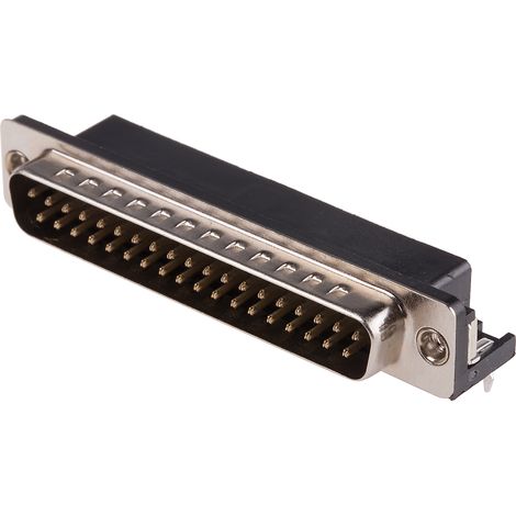 Connecteur Sub-D RS PRO 37 voies Mâle Traversant Angle droit (1/2)