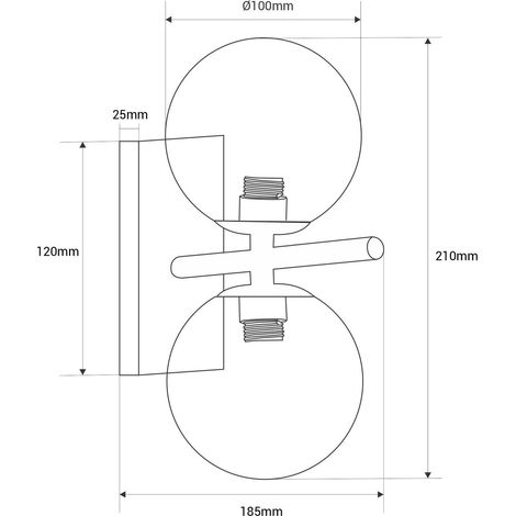 Applique "CANTHA" avec double sphère en verre - 2 x G9 -