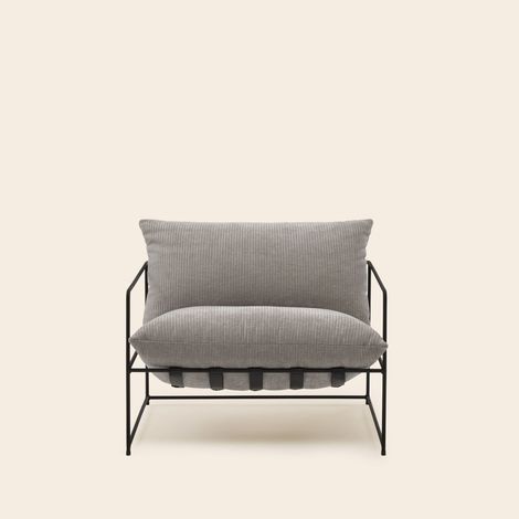 Fauteuil en Structure métal et velours côtelé Racer ALCENO (1/4)