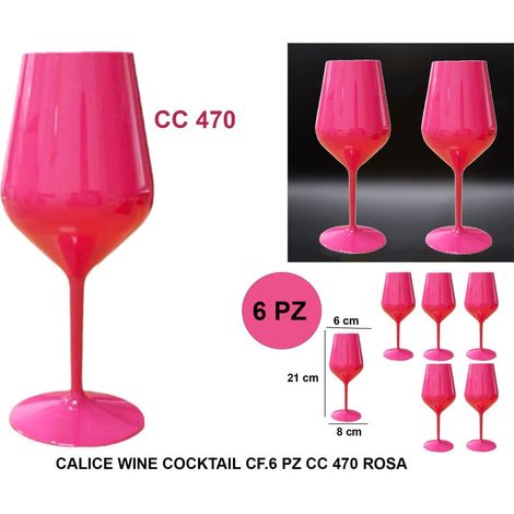 Gold Plast Calice Wine Cocktail 470 Cc Rosa Tritan
