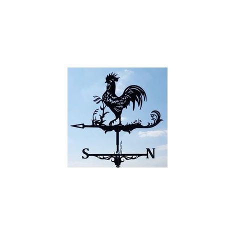 Girouette rétro en acier inoxydable avec coq pour jardin, poulet, piquet de ferme, indicateur de direction du vent pour abris de jardin, toit, cabane, cour, décoration de jardin (1/5)