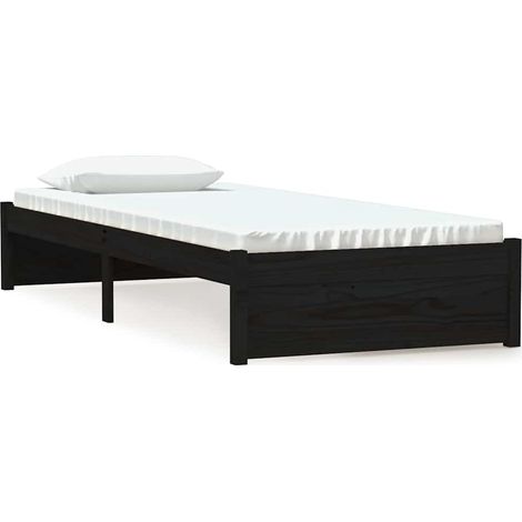 Maison Exclusive - Massivholzbett ohne Matratze Schwarz 75x190 cm (1/5)
