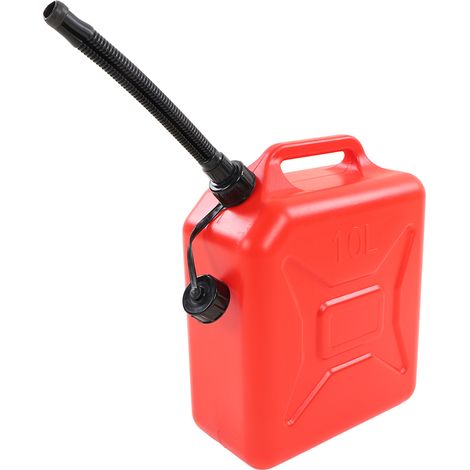 10-Liter-Benzinkanister, rot, mit Skala, Flüssigkeitsbehälter aus dickem, feuerhemmendem ABS/HDPE, robuster Kraftstoffkanister (1/5)