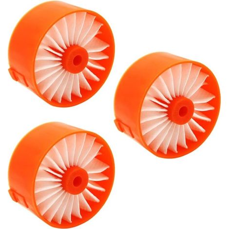 Confezione da 3 filtri per aspirapolvere - Alta efficienza - Riduzione degli allergeni - Per Black & Decker Powerseries - Bianco - Standard (1/5)