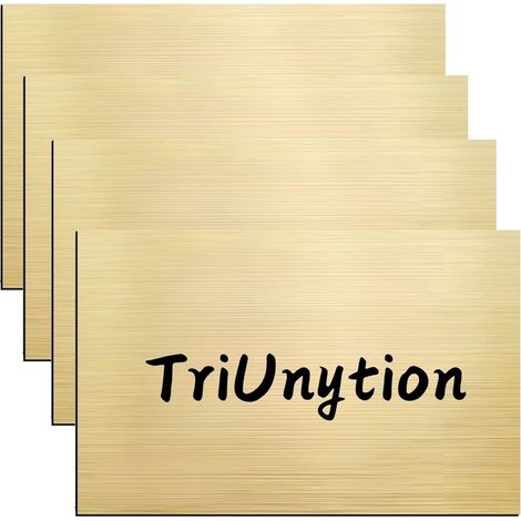 Feuille Plastique ABS, 4 Pièces Plaque Acrylique pour Gravure Laser 30 x 20 cm 1,3 mm, Plaque à Graver Plastique Couleur Bicouche pour Personnalisé Signalisation (Noir Sur Or Brossé) (1/5)