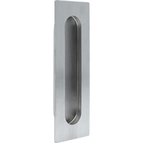 Poignée d'embrayage avec intérieur rond pour porte coulissante Mod.12  150 x 50 mm  Acier inoxydable 18/8  Argenté mat (1/4)