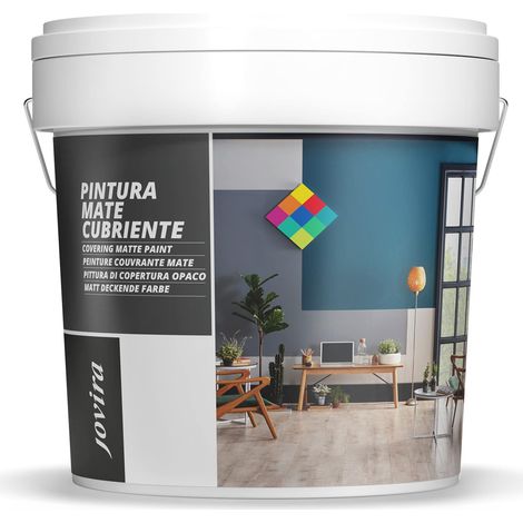JOVIRA PINTURAS Pittura di copertura opaco. Pittura per interni ed esterni con eccellente potere coprente. (4 Litri, Nero) (1/5)