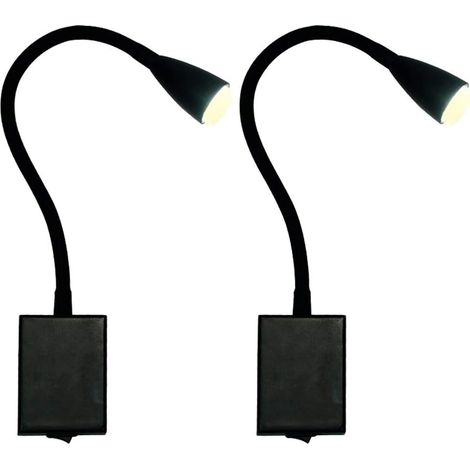 Lot de 2 lampes chevet LED avec interrupteur, convertisseur (1/5)