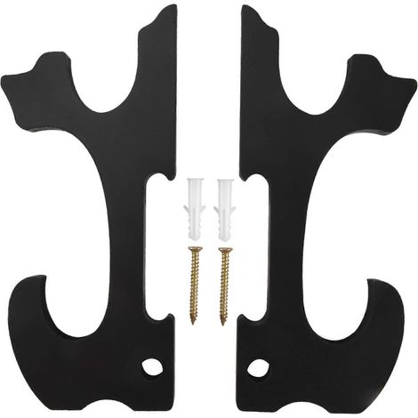 Support mural compatible avec les épées, lot de 2, crochet rembourré à 1 niveau, porte-katana, suspension réglable compatible avec les sabres de samouraï et les tantos, à 2 niveaux (1/5)