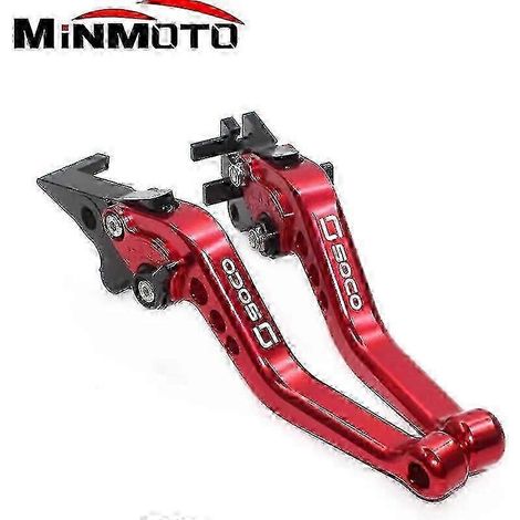 Leviers de frein et d'embrayage uniques en aluminium compatibles avec les motos Super Soco TC Max/50/Wanderer TS 50 2020-2021 (Rouge-B) (1/5)