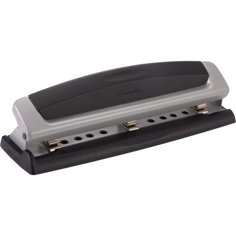 Perforatrice de bureau, réglable, 2-3 trous, capacité de 10 feuilles, noir/gris