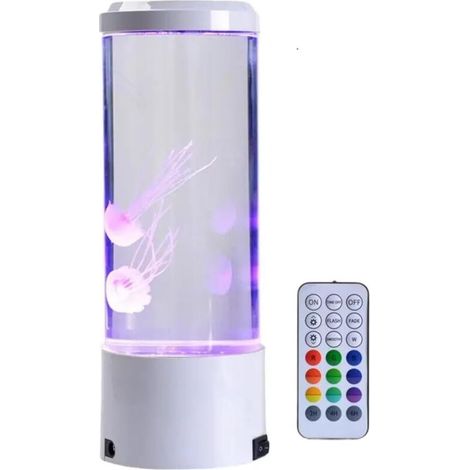 Veilleuse LED en Forme de Méduse avec Télécommande, Alimentation USB, Modes D'Éclairage Colorés pour, Le Bureau, la Décoration (1/4)