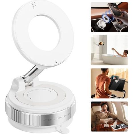 Car phone holder, [Ultra-powerful suction cup] Dashboard phone holder, 360° rotation and one-handed operation, windshield mount for smartphones (4 to 7 inches) (1/4)