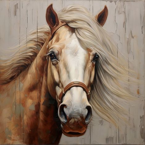 Papier peint panoramique - Cheval - 130 cm x 130 cm (1/2)