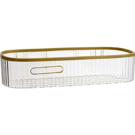 Étagère de rangement murale sans perçage pour douche et salle de bain, longue bande transparente. (1/5)