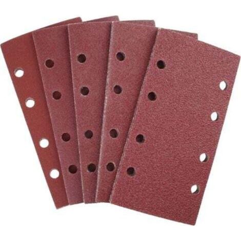 ZVD-Feuilles Abrasives 25 Pièces pour Ponceuse Orbitales 93 x 185 mm, 8 Trous, Papier Abrasif Rectangulaire de Grain 40/60/80/120/240 en Oxyde d'Aluminium, Idéale pour Poncer/Polir-- (1/4)