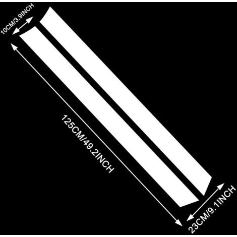 120 cm x 23 cm Autocollant à rayures latérales pour carrosserie de course de voiture, jupe de voiture, couverture de toit, bande de pare-chocs, autocollant en vinyle (blanc) (1/3)