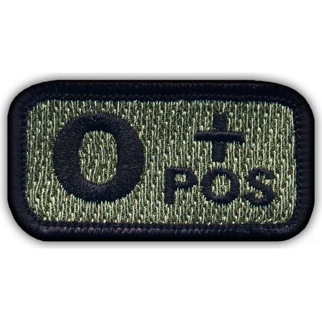 Patchion Blutgruppe 0 „pos“ Akupunktur-Foliage – Selbstklebende Rückseite – Gestickter Aufnäher/Abzeichen/Emblem