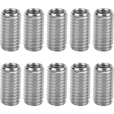 10 adattatori filettati da M81.25 maschio a M61.0mm femmina, dado di riduzione in acciaio inossidabile, inserto filettato in metallo per riparazione viti e conversione filettature per mobili e industr (1/5)