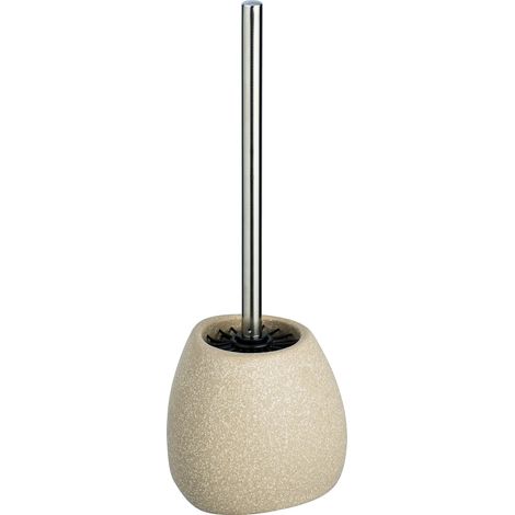 Brosse WC Pion beige céramique Porte-brosse WC avec soies en silicone Beige (1/5)