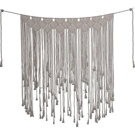 Tapestry Murale - Tissu Coton 100 % - Décoration Bohème avec Pompons - Pour Chambre Salon Extérieur - 1 Pièce (1/5)