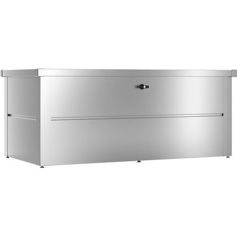 GUARDI Coffre de jardin - taille M - Argent métallisé - 165x85x69 - acier (1/4)