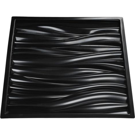 Moule mural en ABS recyclable de 54 cm de diamètre, motif vagues, idéal pour les projets de bricolage et la décoration murale de votre cour ou de votre maison. Couleur : noir. (1/5)