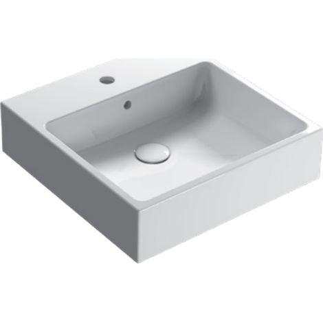 Lavabo in ceramica 50x50 cm Globo STONE SCQ52BI Bianco - Ceramica