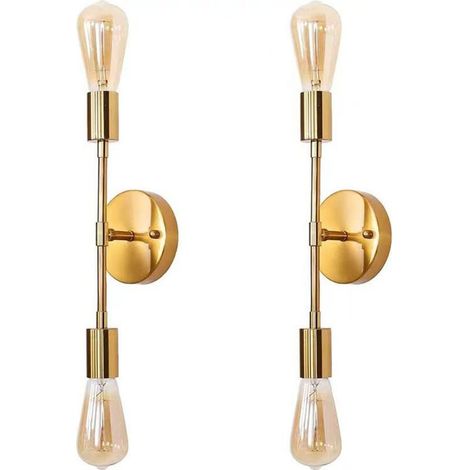 2Set of wall lights wall-mounted for bathroom, in metal, suitable aE26The bracket of lamp can be used on the hall, in the dressings, the rooms, the rooms to eat, etc., and is of co (1/5)