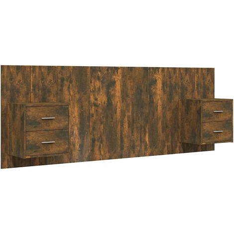 Maison Exclusive - Cabecero de cama con mesitas madera contrachap (1/5)
