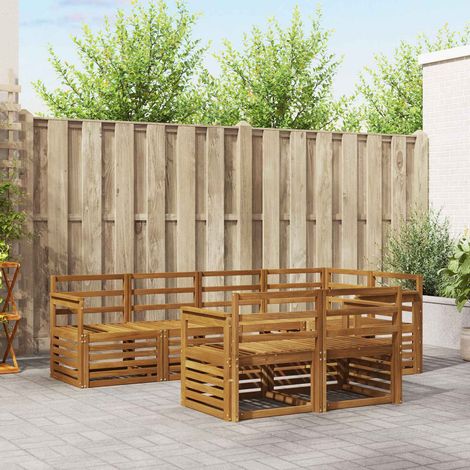 Sofagarnituren 7 pcs Natur Massivholz Akazie