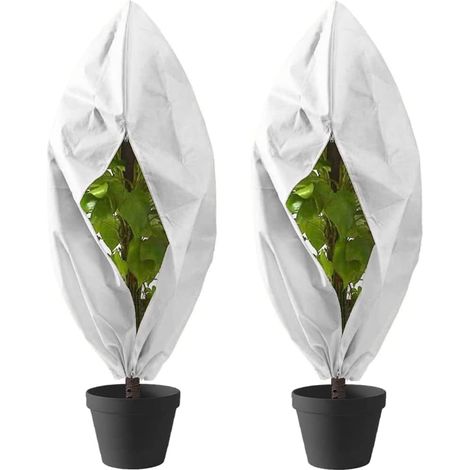 2 Pcs Housse De Protection Blanche Contre Le Gel Pour Plantes D'hiver, Vestes Antigel 140x200cm Avec Cordon De Serrage À Glissière Pour Plantes D'extérieur, Protège Les Arbres Du Froid Et Du Vent Nuis (1/5)
