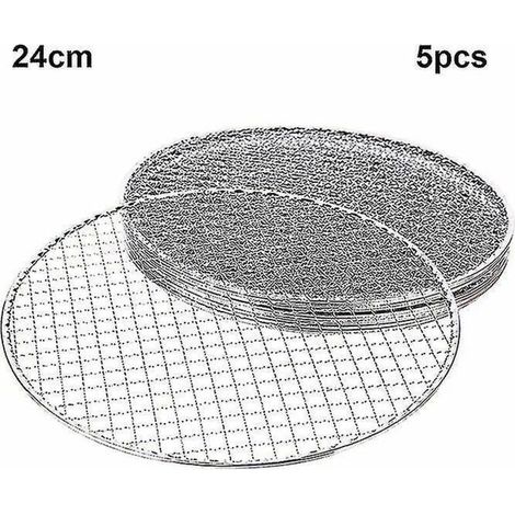 Packung mit 5 runden Einweg-Grillrosten, 24 cm. (1/5)
