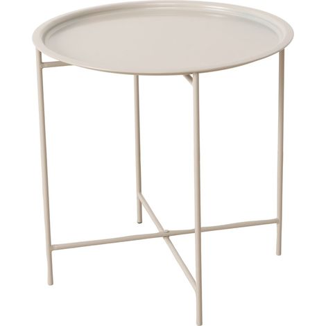 Boltze ROCKO table d'appoint beige minimaliste métal (1/4)