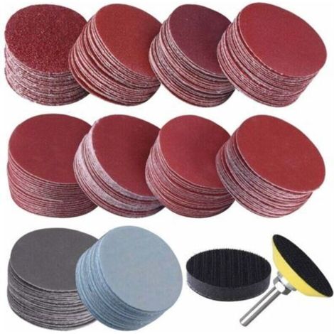 200 Pièces Disques de Ponçage 50mm Disques Abrasifs Grain 80 180 240 320 400 600 800 1000 2000 3000 pour Meulage Fraisage Gravure (1/5)