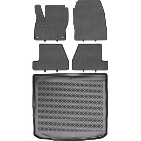 Juego de alfombrillas de goma para coche y alfombrilla para maletero para Ford Focus III Estate (2011-2017).