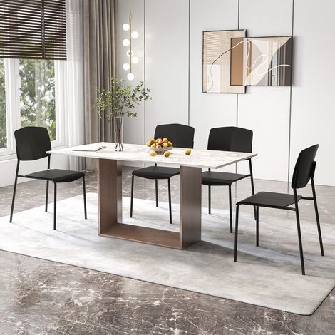 Lot de 4 Chaises de Salle à Manger Chaises d'Appoint Ergonomiques Empilables Noir CWXT2868 DESIGN IN (1/5)