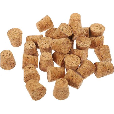 Lot de 30 bouchons de liège de rechange en bois, forme conique-1.50X1.50X1.20CM-Light Brown (1/3)