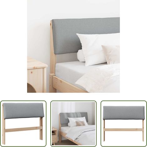 vidaXL Cabecero tapizado Gris Claro 90 cm Madera de pino macizo (1/5)