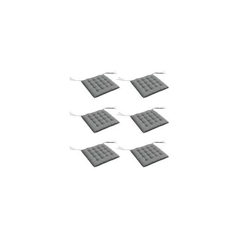 Set mit 6 Gartenstuhlkissen, gepolsterte Outdoor-Kissen, hoher Komfort, mit Befestigungsbändern, Maße 40 x 40 cm (L x B). (1/5)